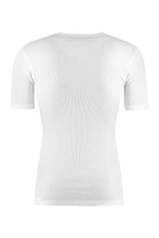 Carica l'immagine nel visualizzatore di Gallery, T-shirt girocollo in cotone a costine
