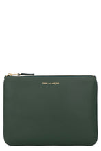 Load image into Gallery viewer, Logo detail flat leather pouch
