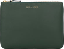 Load image into Gallery viewer, Logo detail flat leather pouch
